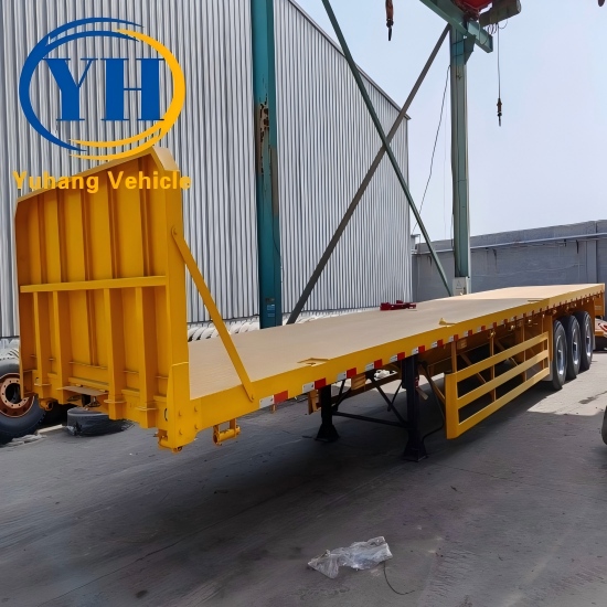 Yh 3 axle flat bed trailer with front wall 1 100029