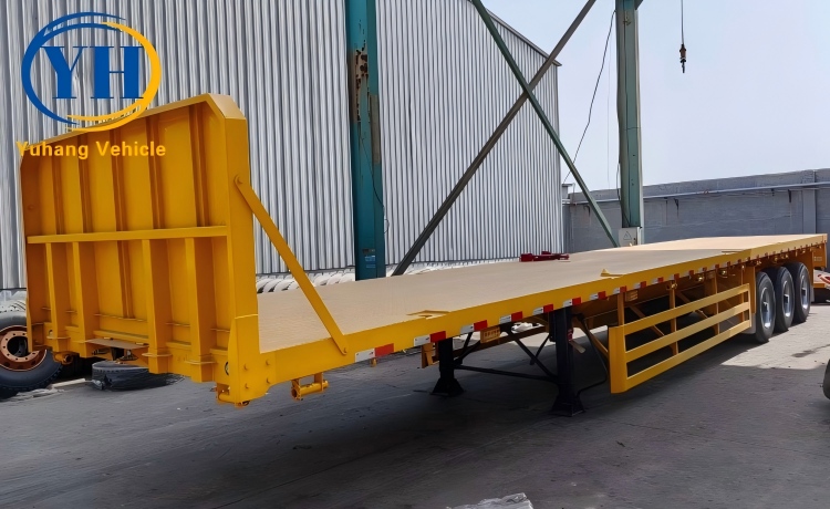 Yh 3 axle flat bed trailer with front wall 3 100031