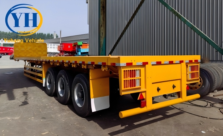 Yh 3 axle flat bed trailer with front wall 4 100032