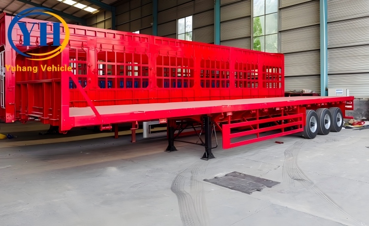 Yh tri axle flatbed trailer for sale 4 100024