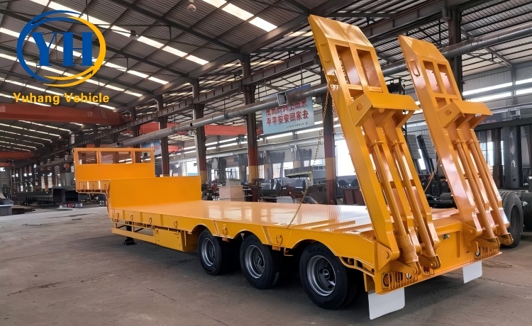 Yh 3 axle lowbed semi trailer 4 100110