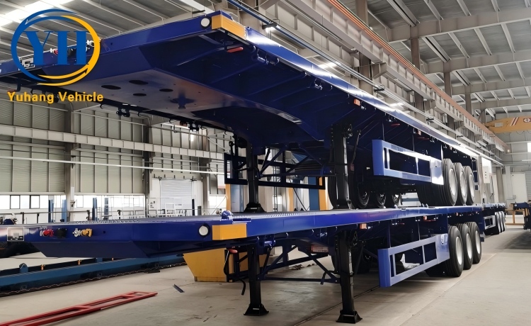 Yh 40 foot 3 axle flatbed container semi trailer 4 100036