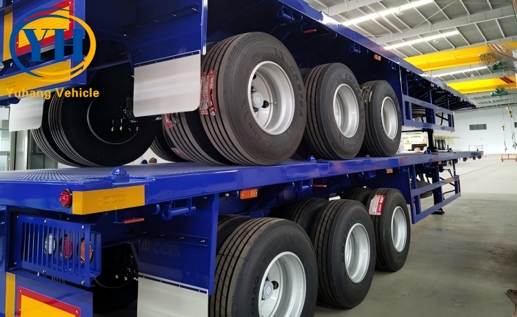 Yh 40 foot 3 axle flatbed container semi trailer 5 100037